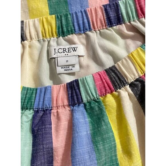 J.CREW Colorful Cotton Cabana Stripe Off Shoulder Shift Dress 2 Preppy Summer - Picture 5 of 6